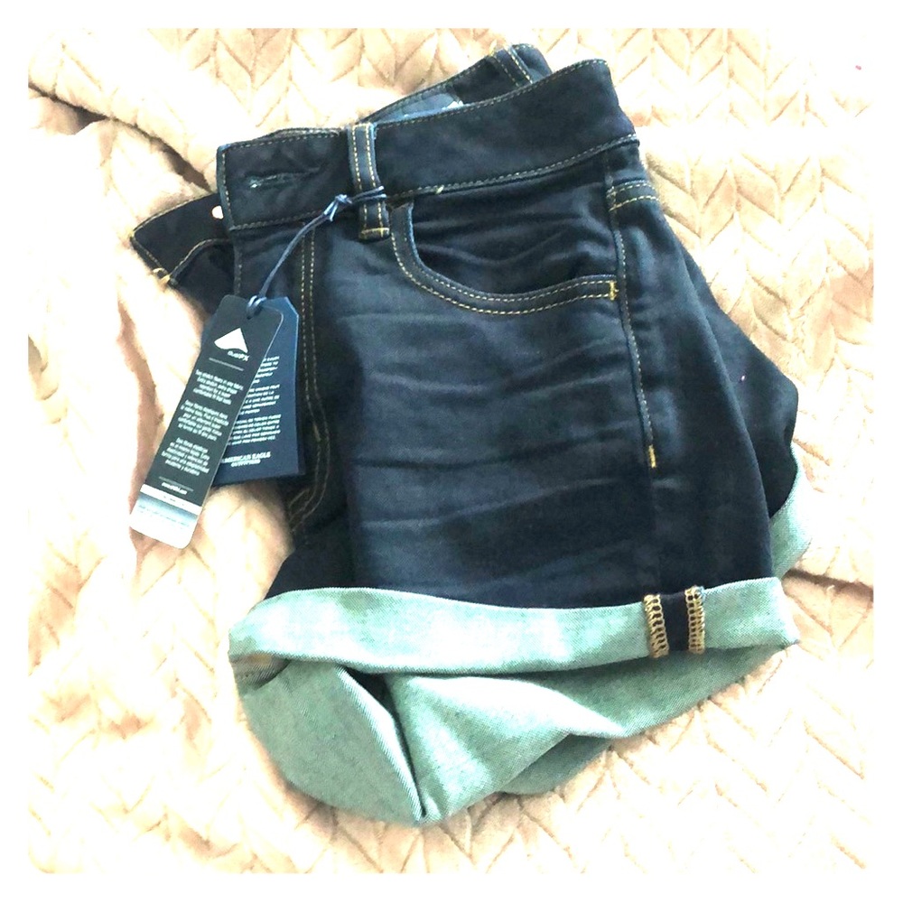 Cuffed Denim Shorts